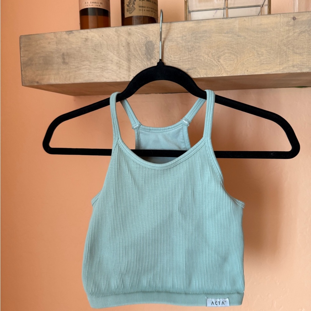 ACTA Ribbed Mint Green Tank Top
